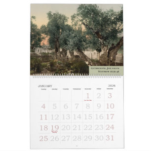 Calendrier Photo de voyage chrétien vintage Terre Sainte