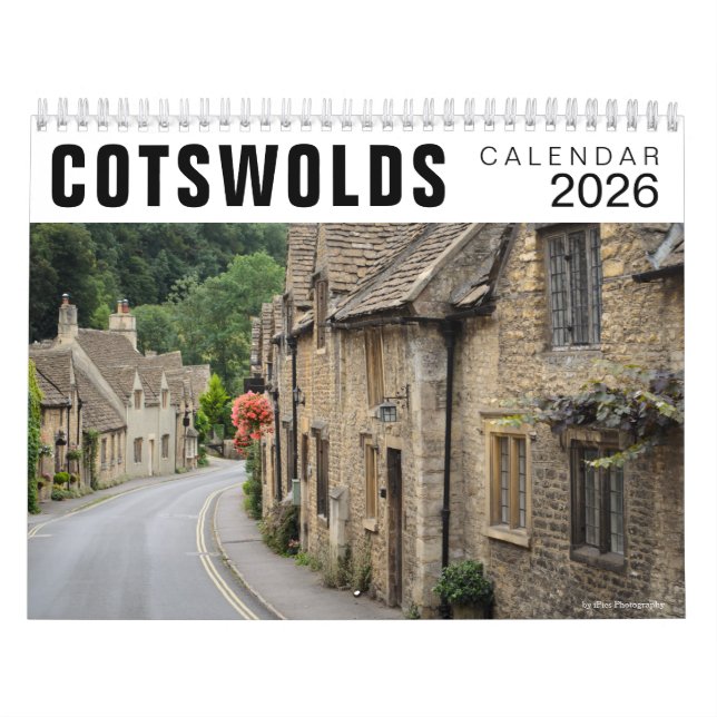 Calendrier photo des maisons et villes des Cotswol (Protection)