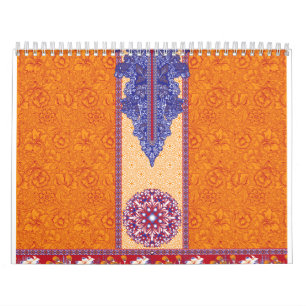 Calendrier photo d'un motif orange et bleu