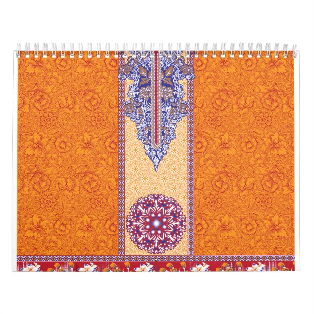 Calendrier photo d'un motif orange et bleu (Protection)