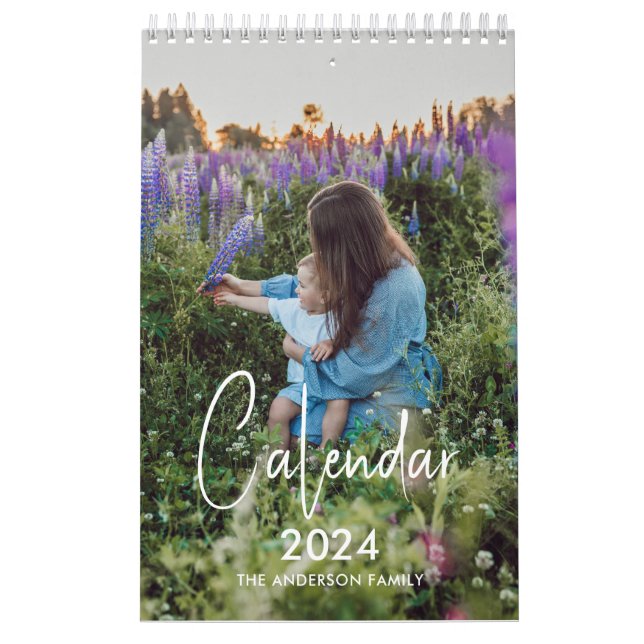 Calendrier Photo Familiale Simple Et Moderne 2024 (Protection)
