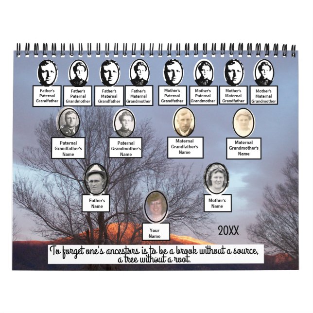 Calendrier Photo Family Tree Douze photos Pittoresques (Protection)