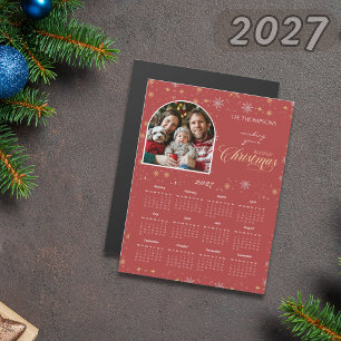 Calendrier photo flocon de neige rouge moderne 202