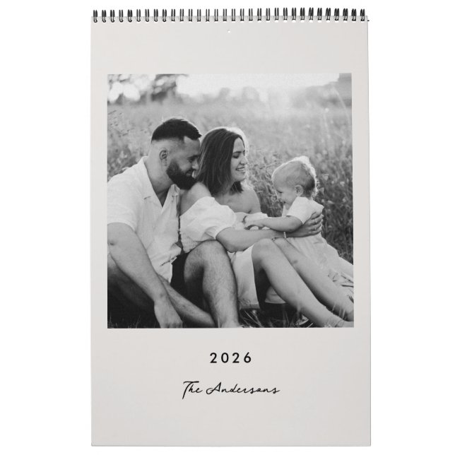 Calendrier photo minimaliste moderne 2026 (Protection)