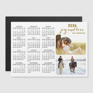 Calendrier photo moderne 2026 Magnet Black White G