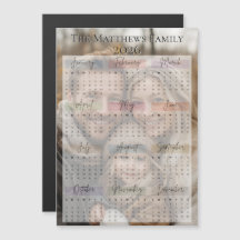 Calendrier photo moderne des vacances 2026 Sleek