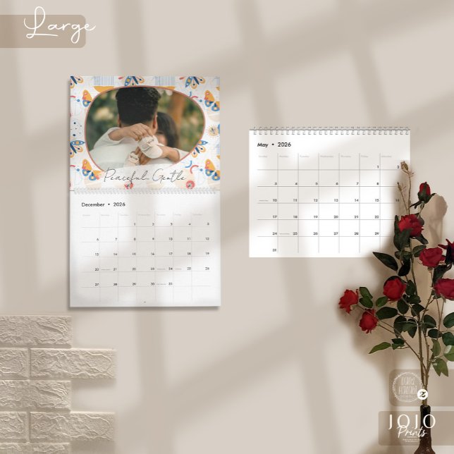 Calendrier Photo Papillons Abstraits Modernes 2026 (Modern Abstract Butterflies Photo Calendar 2026-Large)