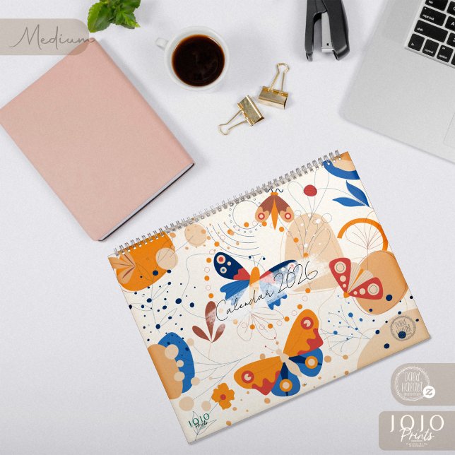 Calendrier Photo Papillons Abstraits Modernes 2026 (Modern Abstract Butterflies Photo Calendar 2026-Medium)