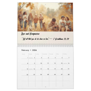 Calendrier photo personnalisé avec versets bibliqu