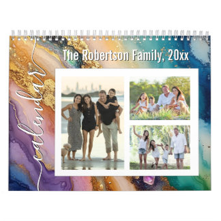 Calendrier photo personnalisé Belle agate pailleté
