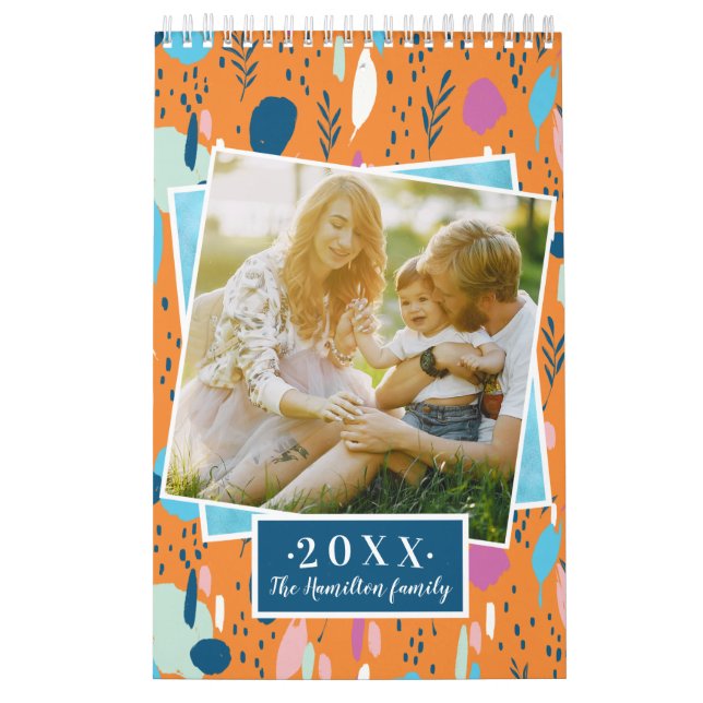 Calendrier Photo personnalisée Couleurs vives 2025 Famille (Protection)