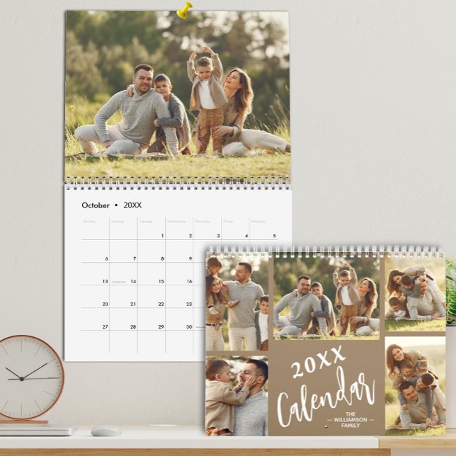 Calendrier Photo personnalisée de la famille 2023 (Available in 3 sizes, favorite photos printed in vibrant color on sturdy paper  )