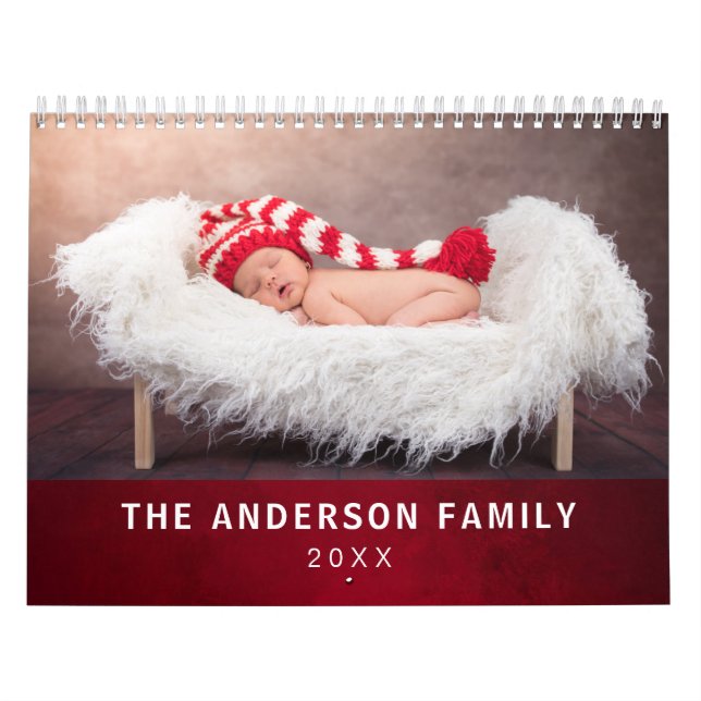 Calendrier Photo personnalisée Elegant Styish Red (Protection)