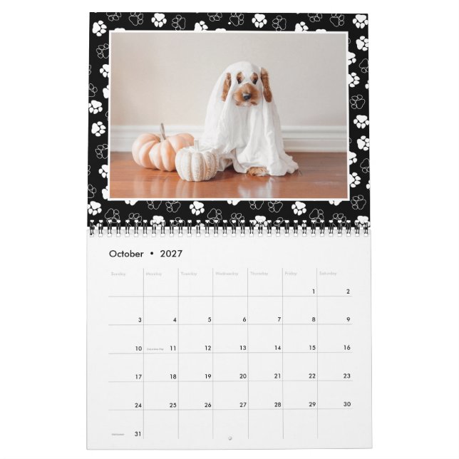 Calendrier Photo pour animal de compagnie de cadre Empreinte  (Oct 2027)
