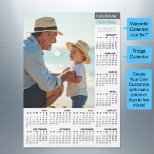 Calendrier photo réfrigérateur 2026 / Famille