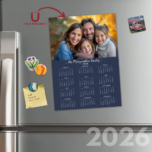 Calendrier photo simple bleu moderne 2026