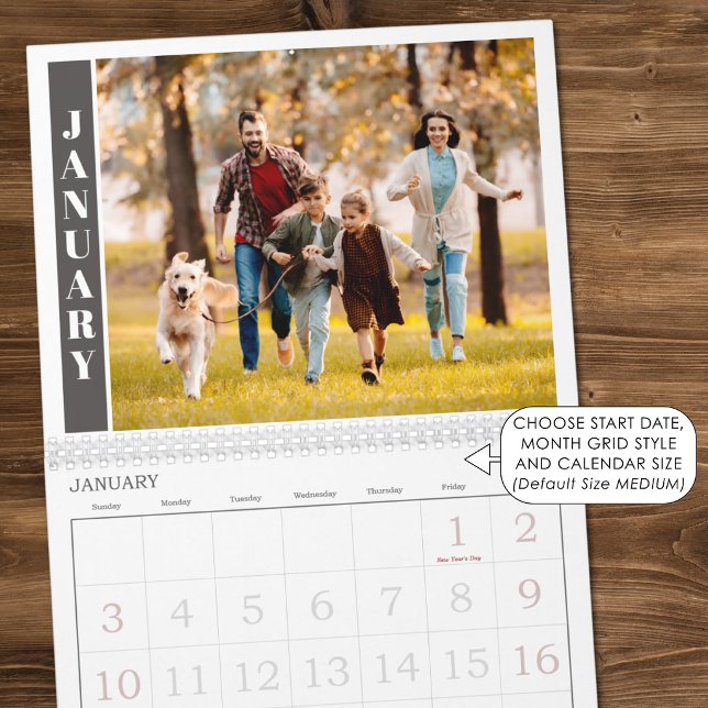 Calendrier Photo simple moderne par mois et collage sur la co (Créateur téléchargé)