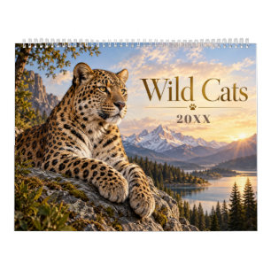 Calendrier Photographie de faune de félins sauvages majestueu