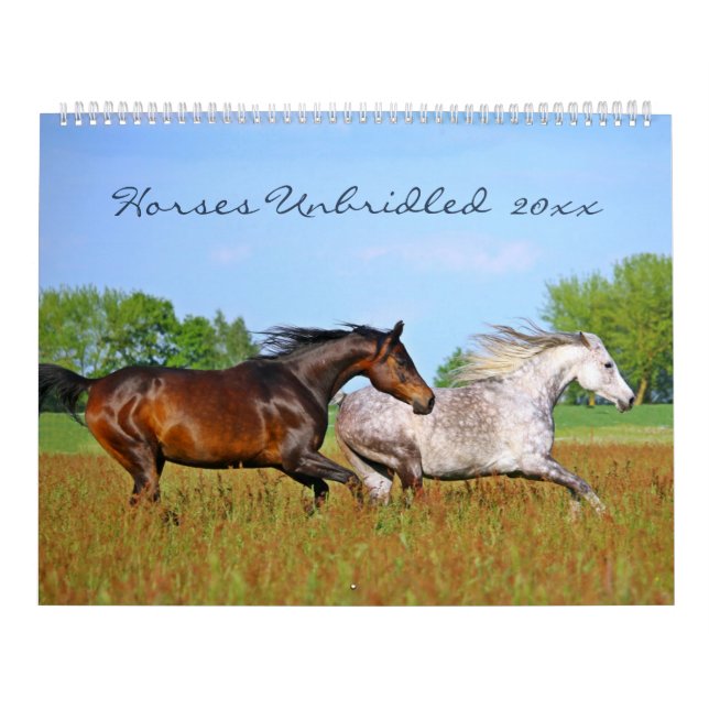Calendrier Photographie de faune équine sans bride Année pers (Protection)