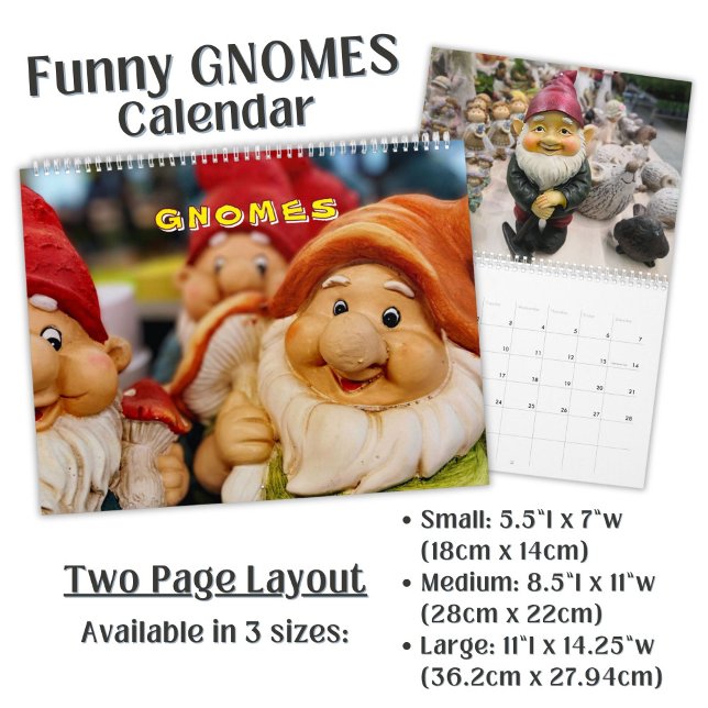 Calendrier Photographie de gnome de jardin mignon  (Créateur téléchargé)