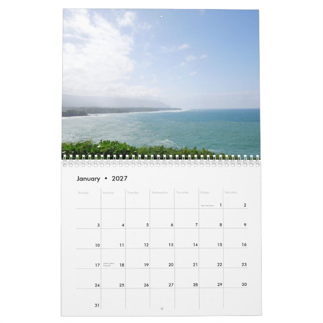 Calendrier Photographie de Kauai Hawaii (Jan 2027)