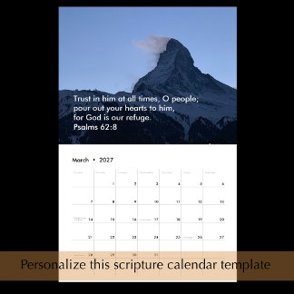 Calendrier Photographie de nature originale Texte personnalis