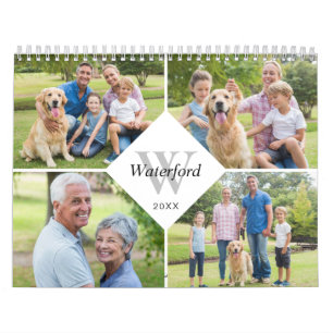 Calendrier Photos de famille à monogramme moderne 2027