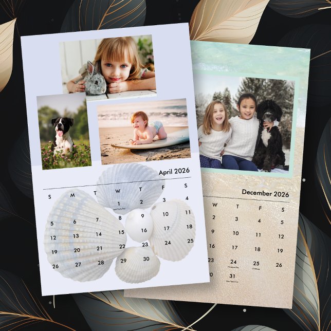 Calendrier Photos de famille Coquillages et scènes de plage (Créateur téléchargé)