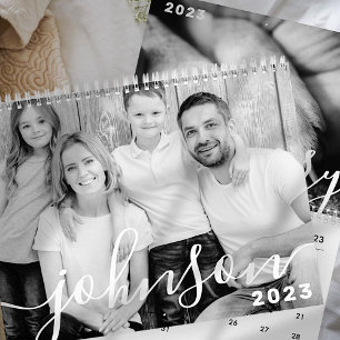 Calendrier Photos de famille de script simple et moderne