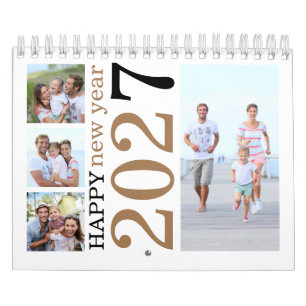 Calendrier Photos de famille modernes 17 Bonne année 2027