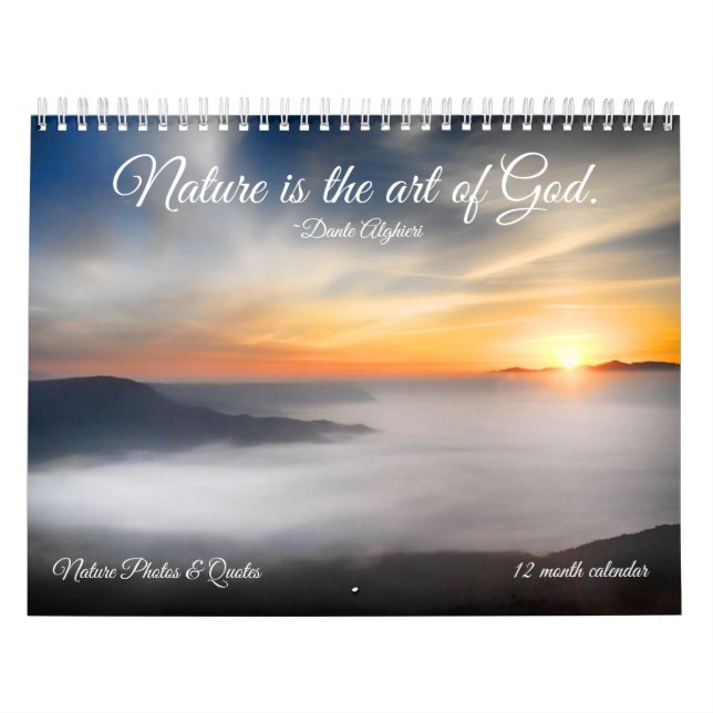 Calendrier Photos de la nature et citations inspirantes 12 mo (Protection)