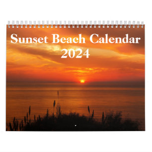 Calendrier Photos de plage au coucher du soleil 2024