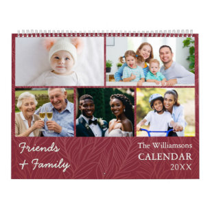 Calendrier Photos personnalisées rouge canneberge pour famill