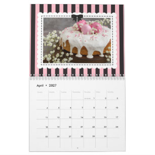 Calendrier Photos Promo Chic Fleurs Roses et Noires