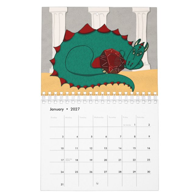 Calendrier Pierres précieuses & Dragons (Jan 2027)