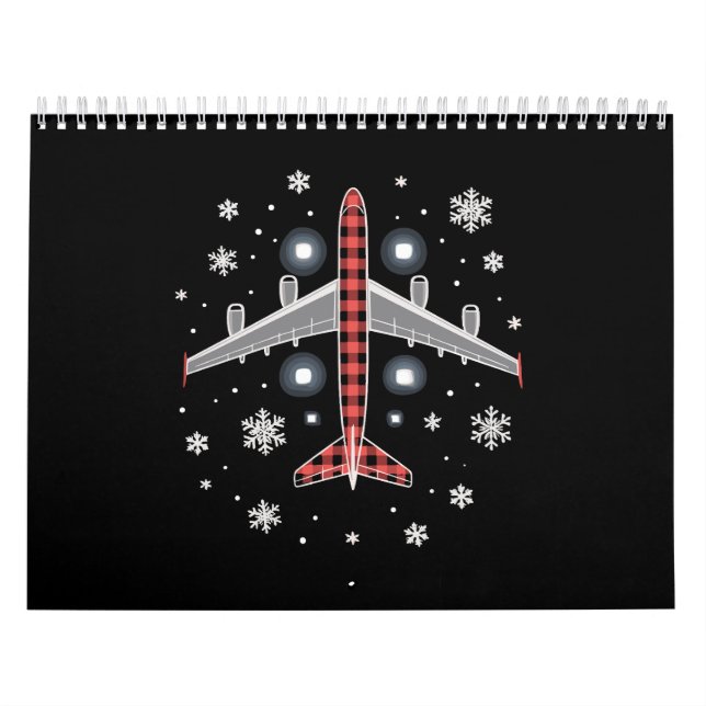Calendrier Pilote de Noël à carreaux d'avion (Protection)
