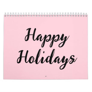 Calendrier Pink pastel joyaux vacances Noël stylet simple