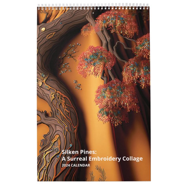 Calendrier Pins De Silken : Un Collage De Broderie Surréalist (Protection)