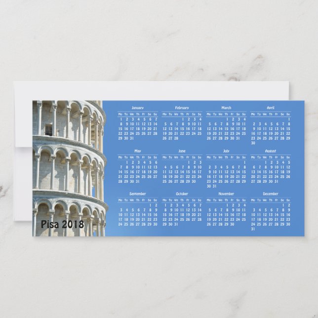 Calendrier Pise, Italie 2018 (Devant)