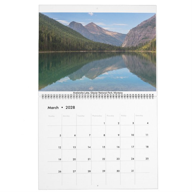 Calendrier pittoresque de 18 mois (Mar 2028)