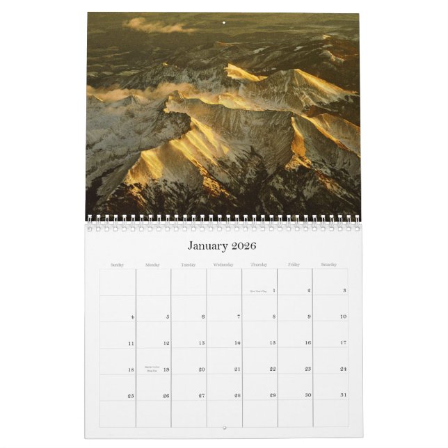Calendrier pittoresque de paysage (Jan 2026)