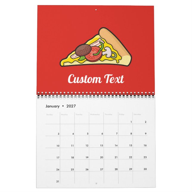 Calendrier Pizza slice (Jan 2027)