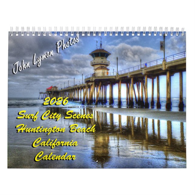 Calendrier Plage de Huntington. Scènes 2026 (Protection)