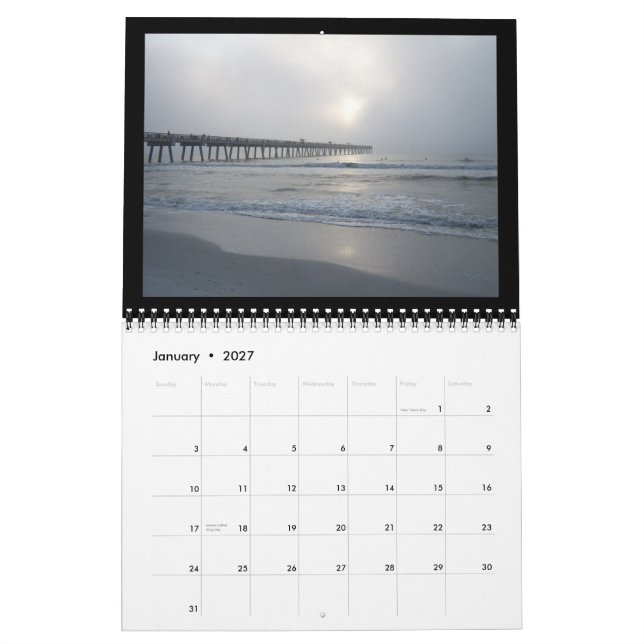 Calendrier Plage de Jacksonville, la Floride (Jan 2027)