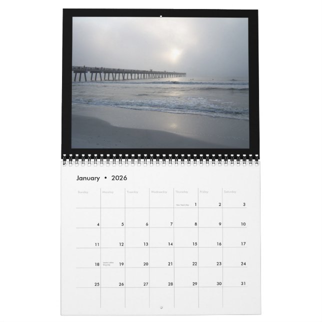 Calendrier Plage de Jacksonville, la Floride (Jan 2026)