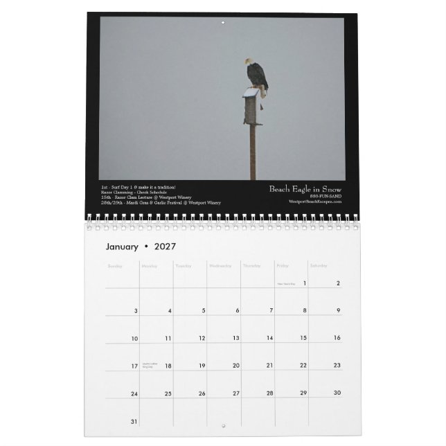 Calendrier Plage du sud 2012 pittoresque (Jan 2027)