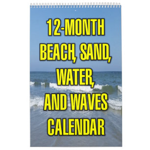 Calendrier Plage, Sable, Eau Et Vagues Sur 12 Mois