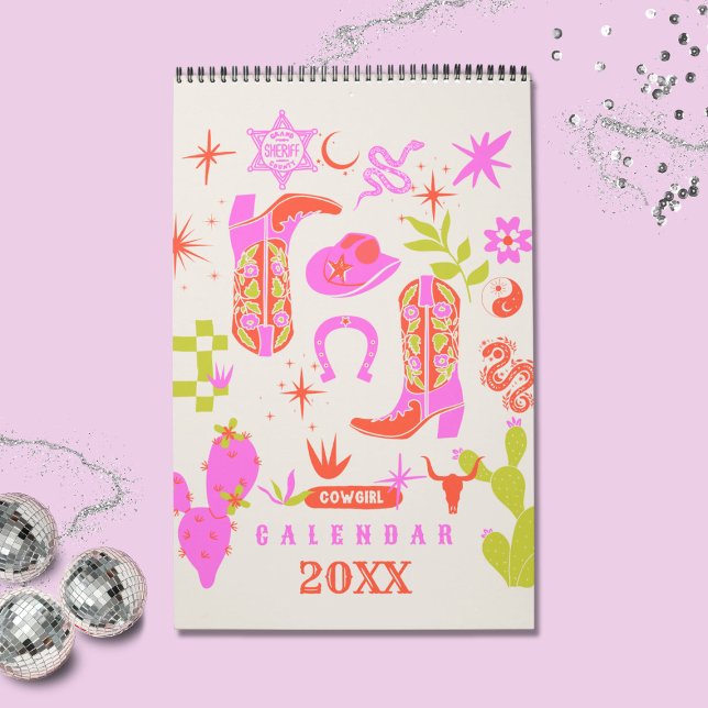 Calendrier Planificateur Cowgirl (preppy cowgirl planner, cowgirl planner calendar, western planner, stylish planner, cowgirl statione)