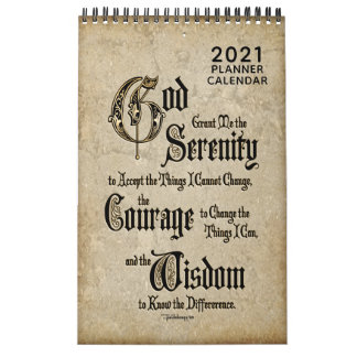 Calendrier Planificateur de cadeaux Serenity Prayer Recovery