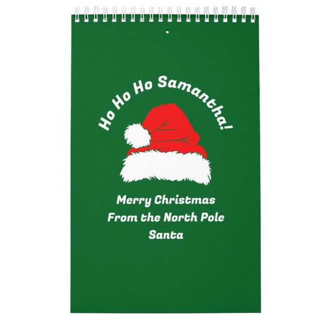 Calendrier Planner Green Red White Santa Merry Christmas (Protection)